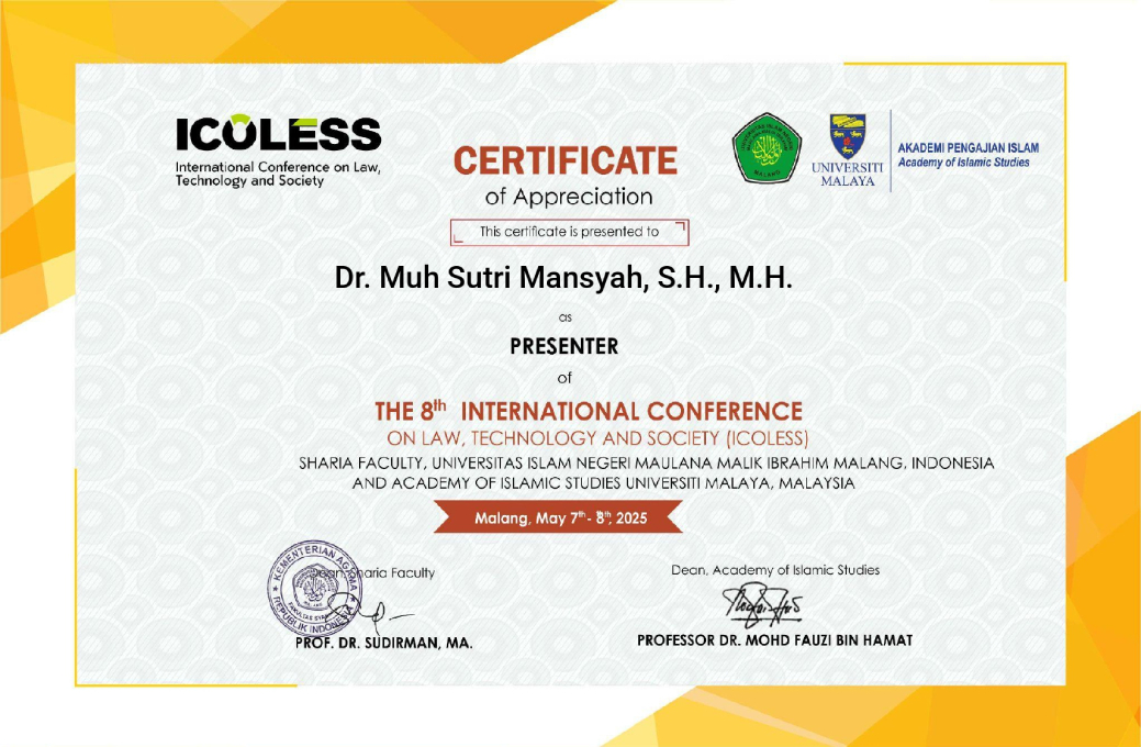 Dr. Muh Sutri Mansyah,  S.H., M.H., Wakili Universitas Muhammadiyah Buton di Konferensi Internasional Bergengsi